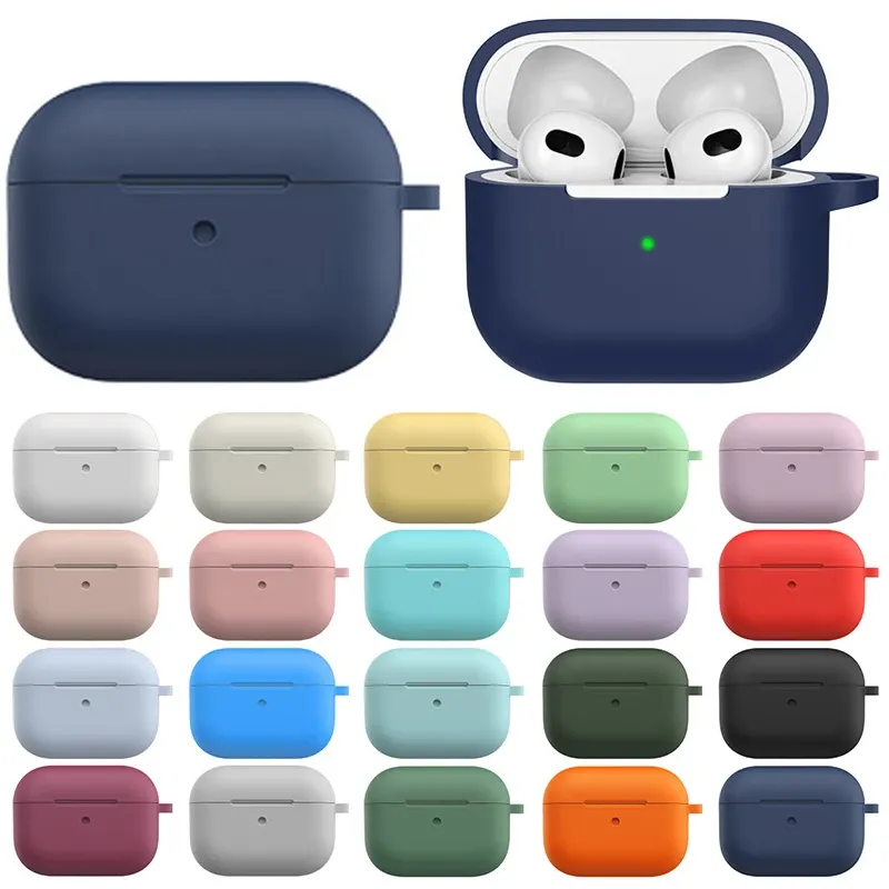 Soft Silicone Earphone Cases for AirPods 3rd Generation Bluetooth Headphones Cover Case with Hook Hole AirPods iPhone Case Box