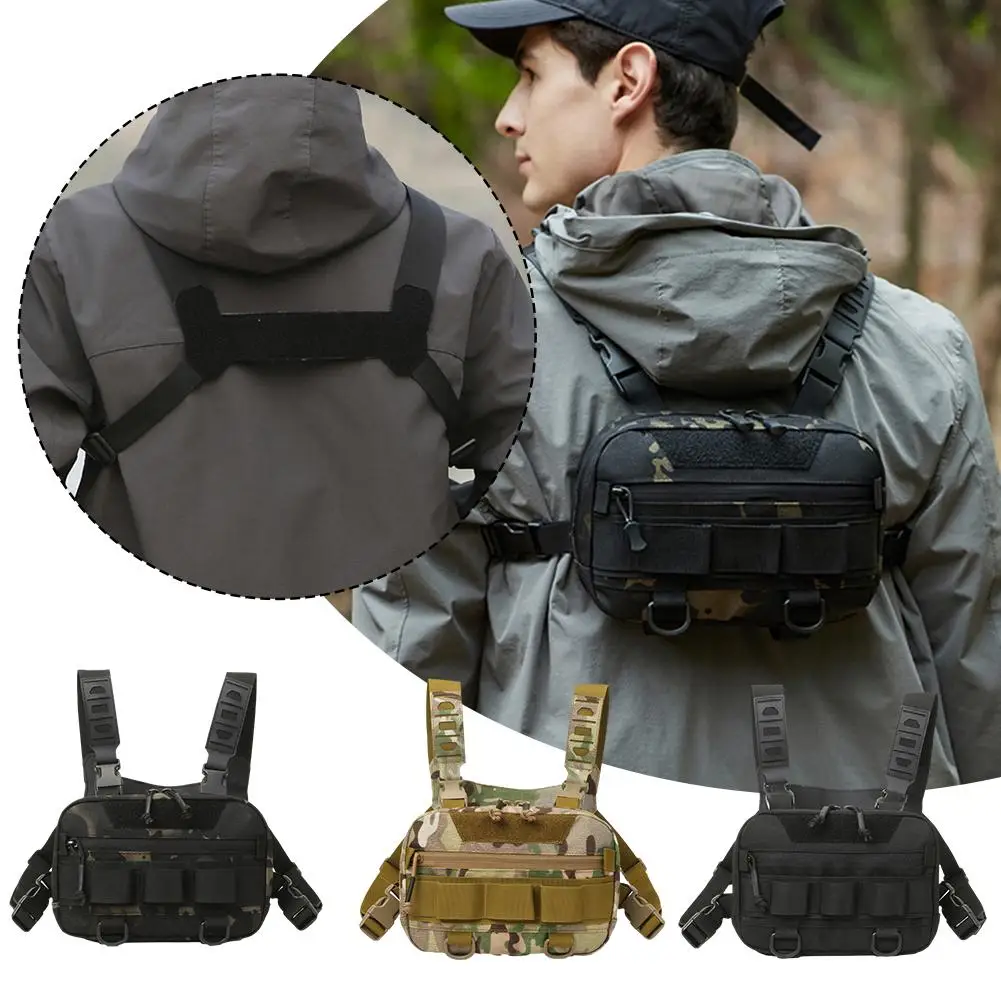 Tactical Chest Rig Backpack Camping Recon Kit Bag Molle Vest EDC Front Pouch Multi-Purpose Daypack For Hiking Fishing Lure H3M2