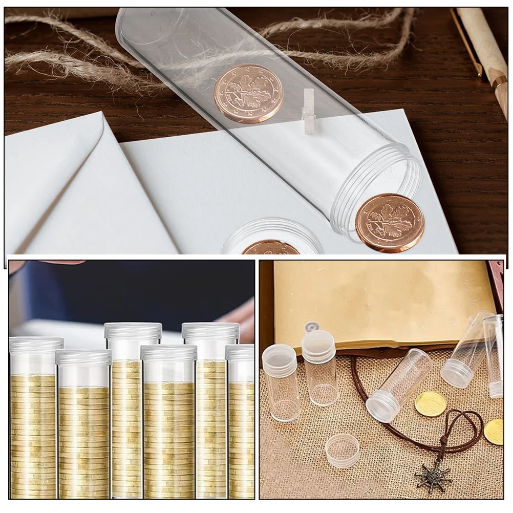 6 قطعة 30 مللي متر واضح عملة أنابيب أصحاب التخزين أرباع Dimes Pennies حماية شفافة سعة كبيرة بنك المال