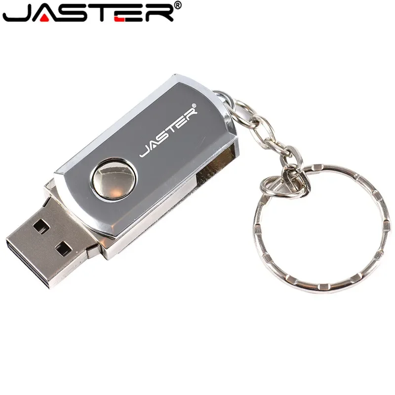 JASTER USB 2.0 Flash Drives Metal Key Chain 16GB 32GB 64GB Pendrives 4GB 8GB Pen Drives Memory Stick