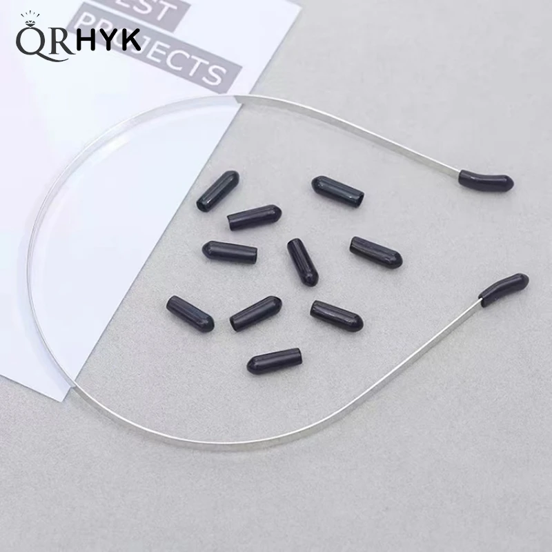 200Pcs Black Metal Headbands Ends Rubber Cover Cap 3mm 4mm 5mm 6mm For Choice