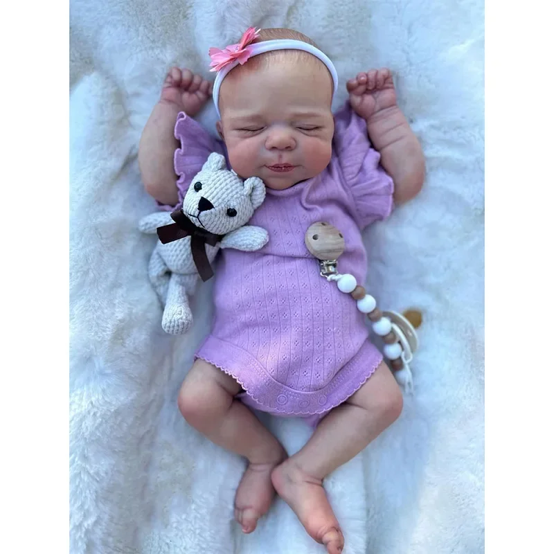 48cm  Newborn Baby Reborn Doll Sleeping Baby Pascale  Lifelike Soft Touch with Hand Painted Hair Doll