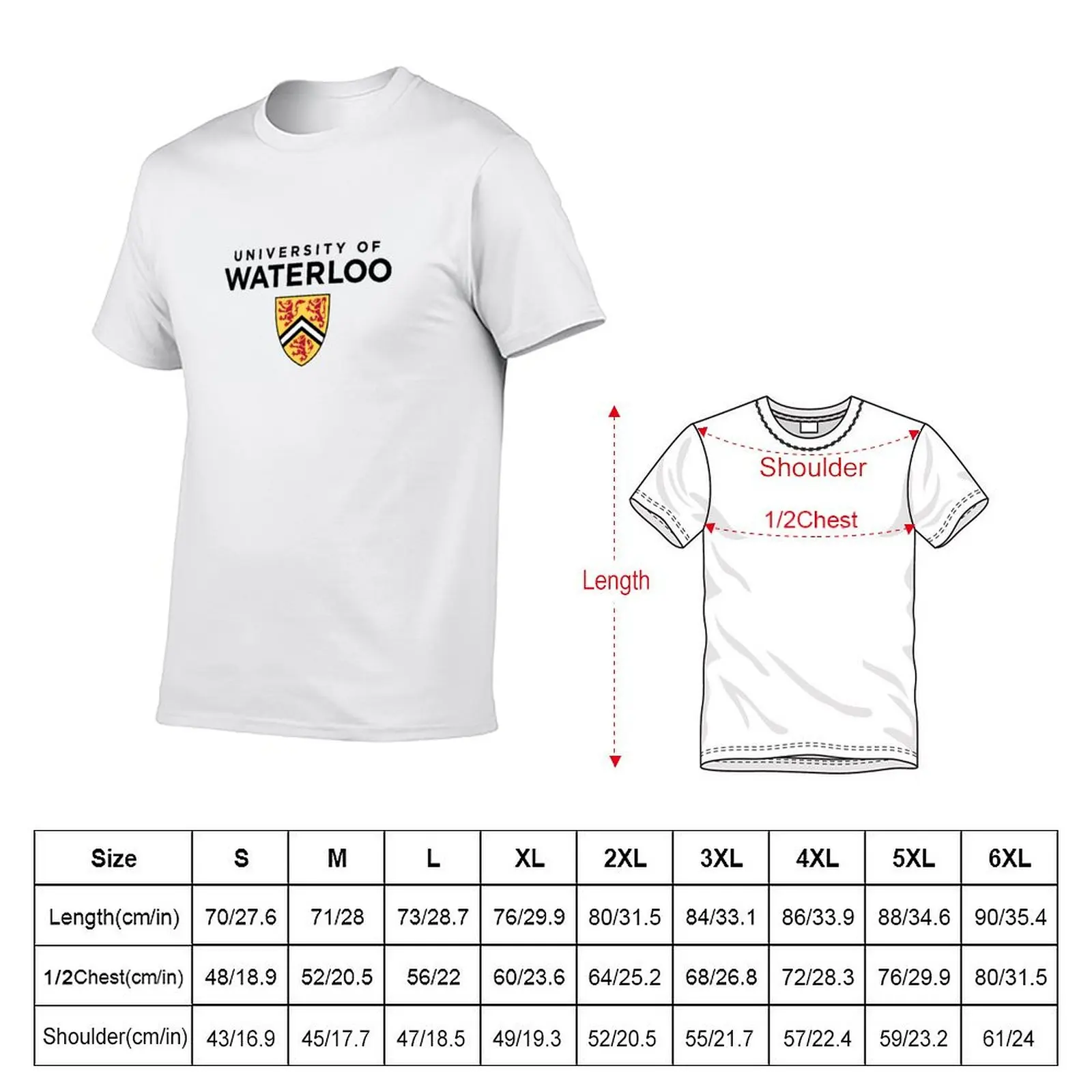 terhalang university of waterloo dindingkaca T-Shirt Basic Solid Color Casual Tee Shirt