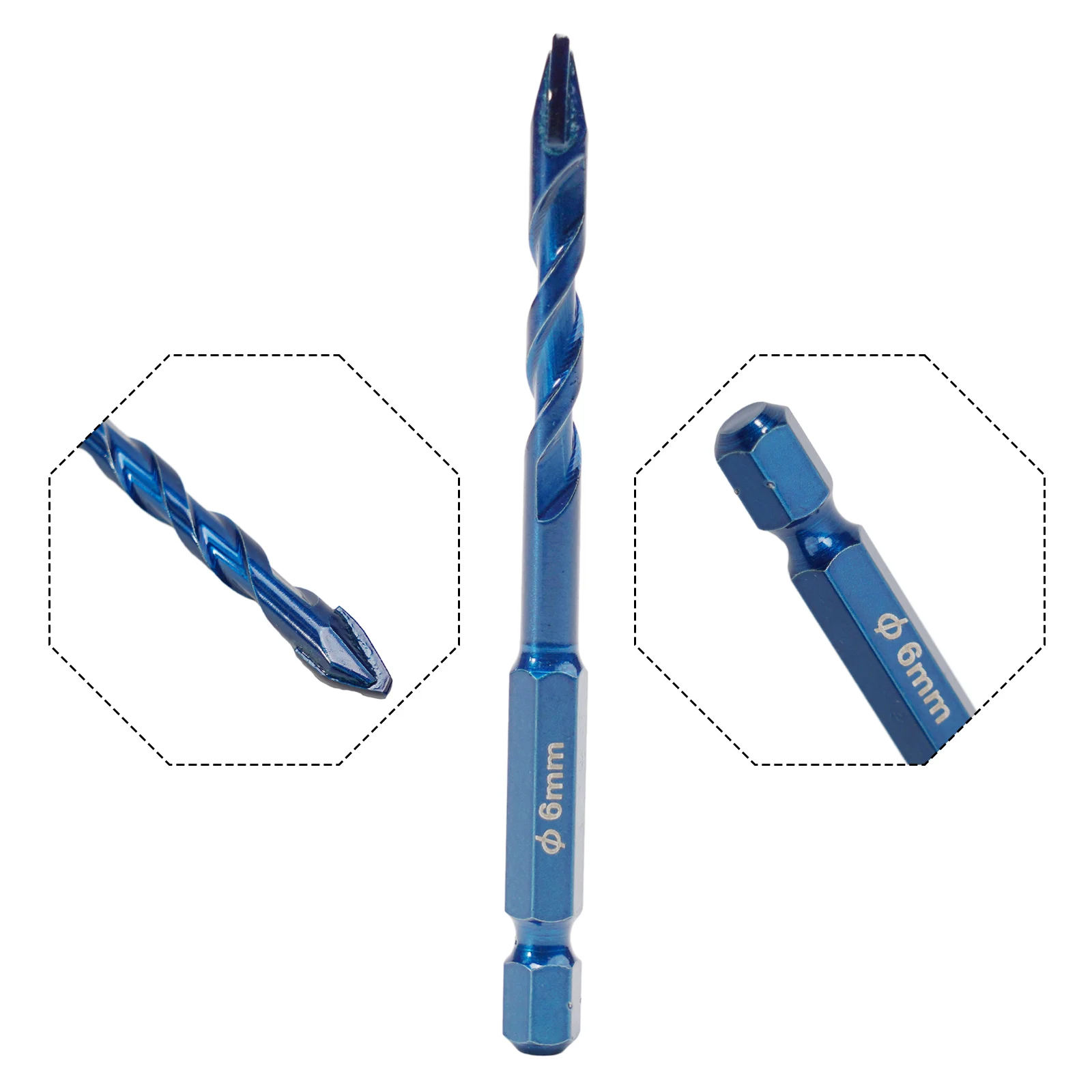 1pc 6-12mm Drill Bits With 1/4 Hex Shank Carbide Cutting Tools For Wall Glass Wood Metal Tiles Drilling Power Set