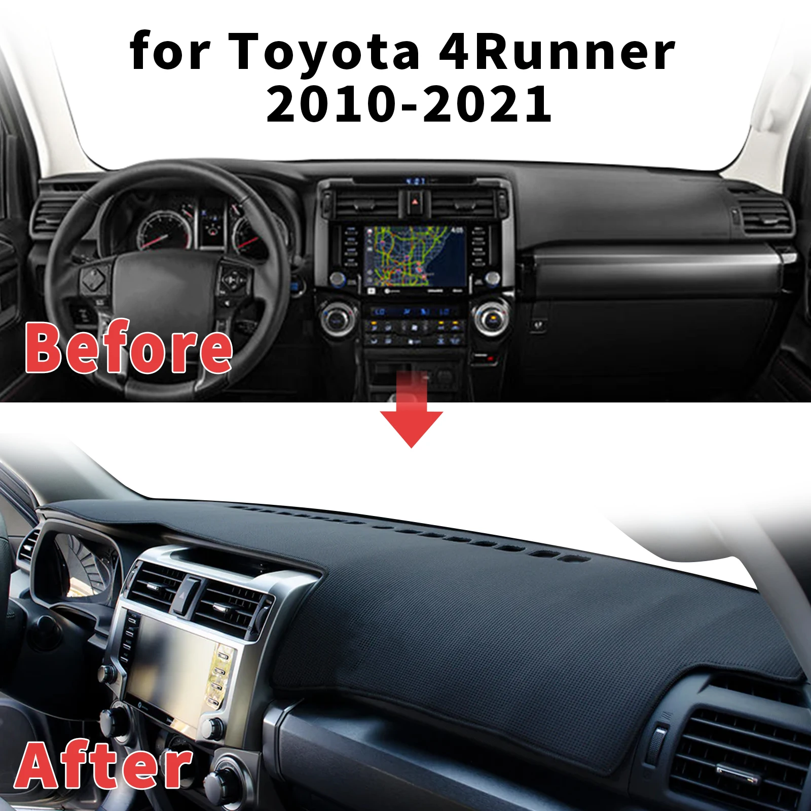 for Toyota 4runner 4 Runner N280 2010-2021 Dashboard Cover Sun Shade Protector Dashmat Anti-Glare UV Block Carpet Mat Dash Mat