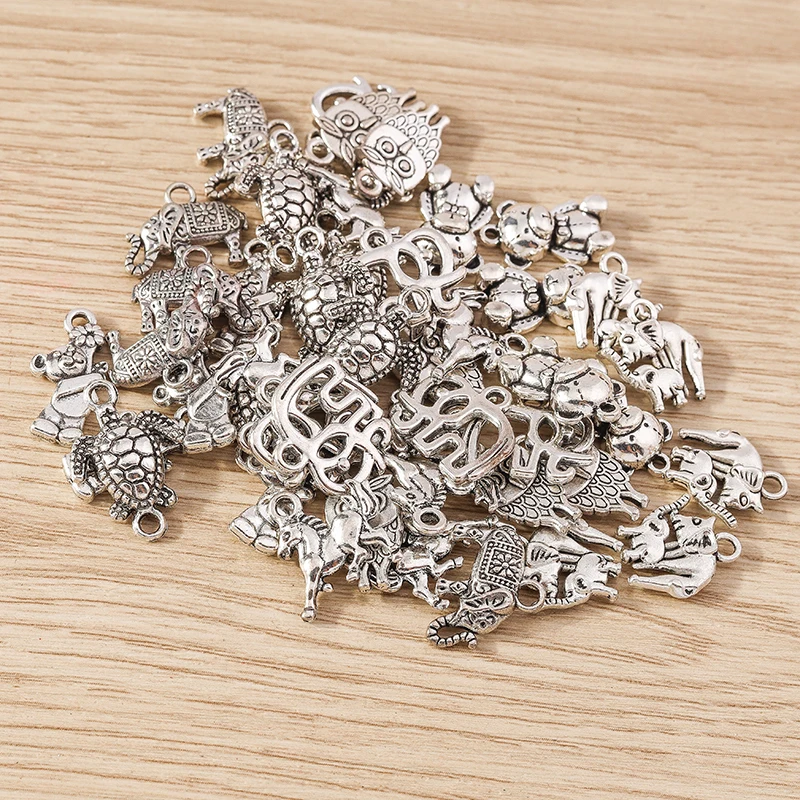 Tusember 20 Stück Legierungs-Anhänger in Form von Eule, Bär, Elefant und Pferd für Schmuck, Halsketten, DIY-Armbänder, Ohrringe, Zubehör und Bastelarbeiten – Detail 4
