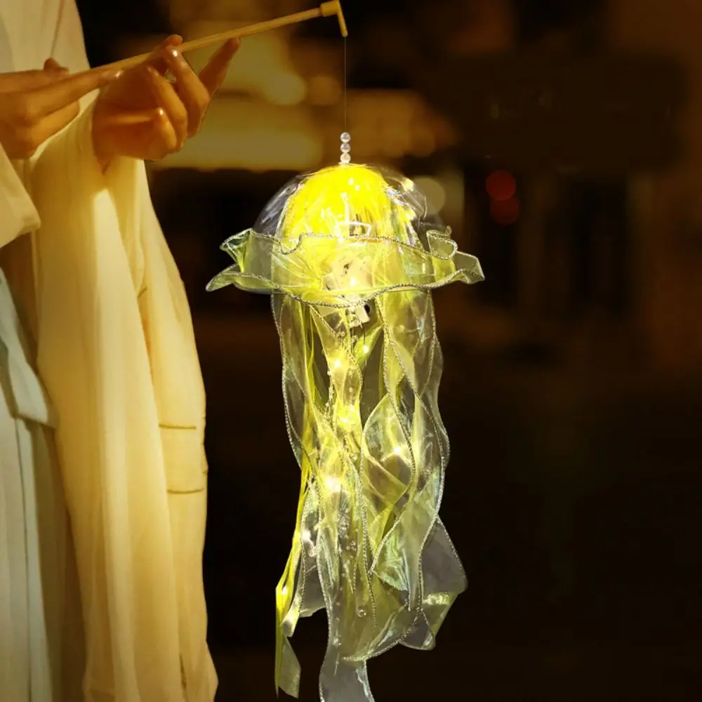 

Ancient Luminous Colorful Jellyfish Lantern Colorful Funny Jellyfish Lamp DIY Handheld Glowing Ocean Animals Photography Props