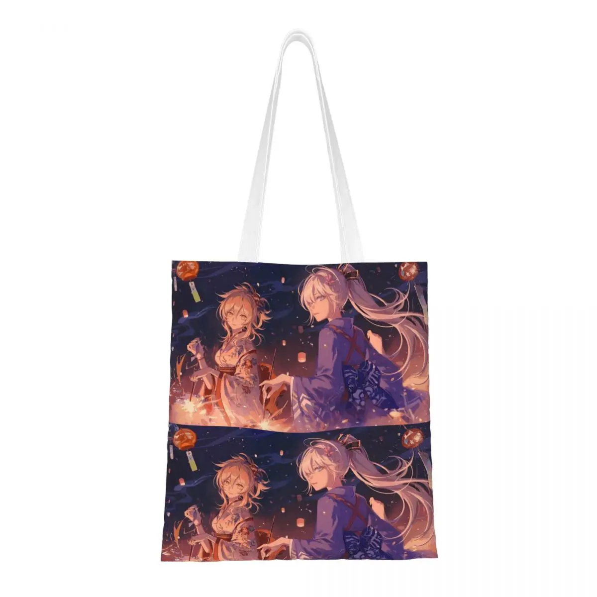 

Genshin Impact Anime Game (16) Shopping Bags Ladies Canvas The Tote Bag Reusable Women Shoulder Tote Travel Handbag
