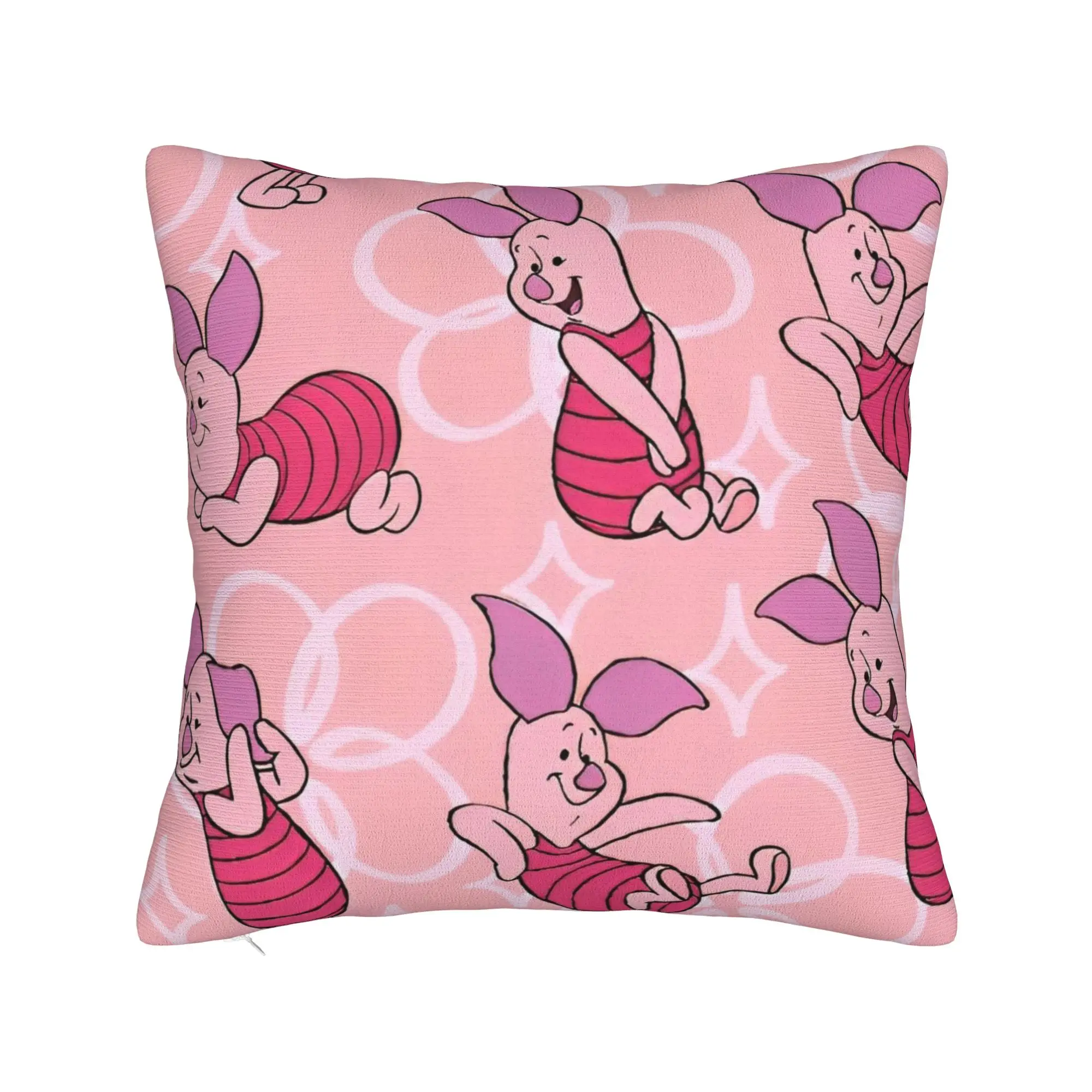 Pink Pig Winnie the Pooh Piglet Square Pillow Cases  Cushion Covers Vintage Zipper Decorative Pillowcase for Car 45x45cm
