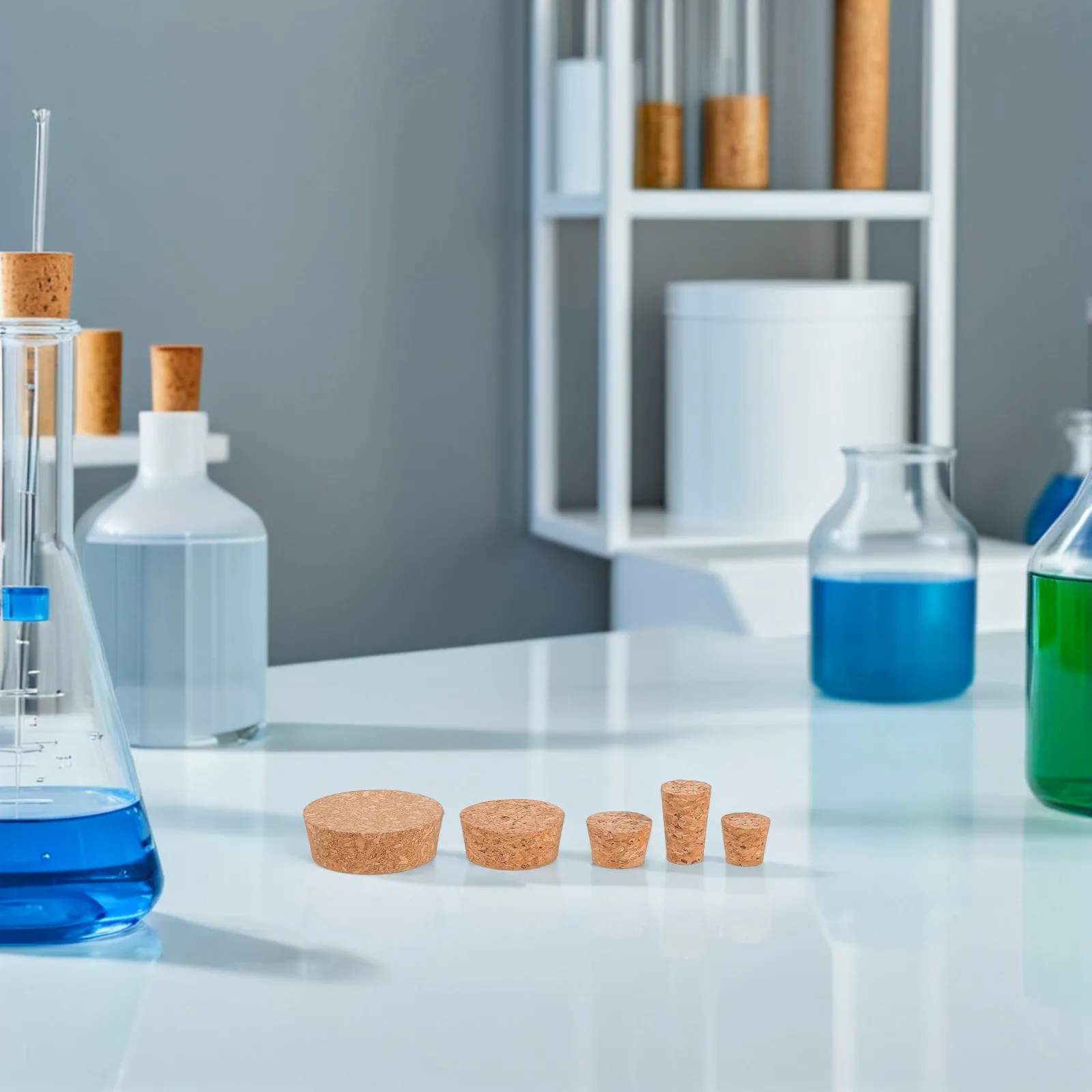 25Pcs Laboratory Cork Stoppers Tapered Natural Softwood Airtight Seal Plug for Jars Glass Containers Liquids Beverages Kitchen
