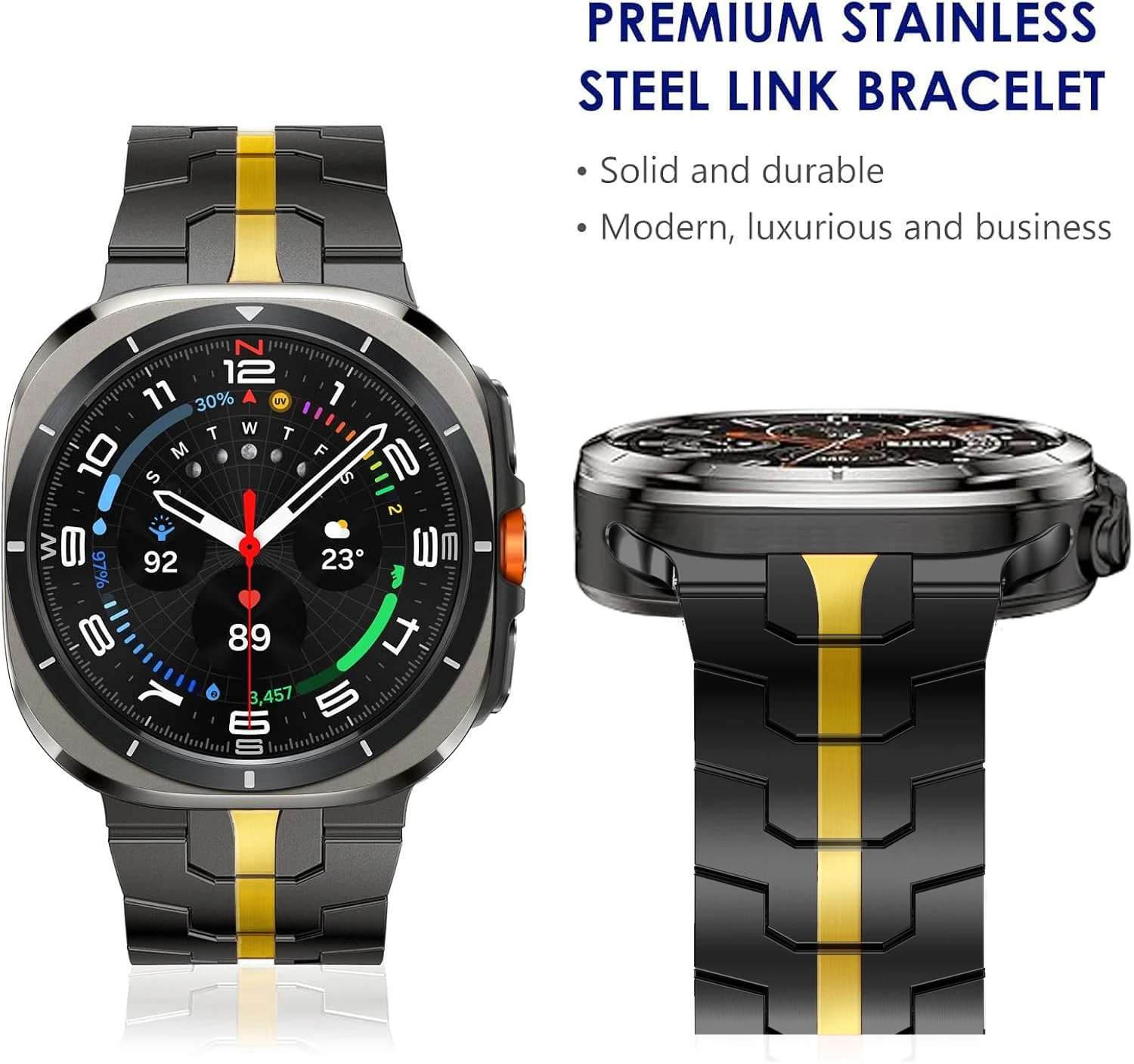 Pulseira de metal de luxo adequada para Samsung Galaxy Watch Ultra 47mm pulseiras masculinas e femininas adequadas para Galaxy Watch Ultra