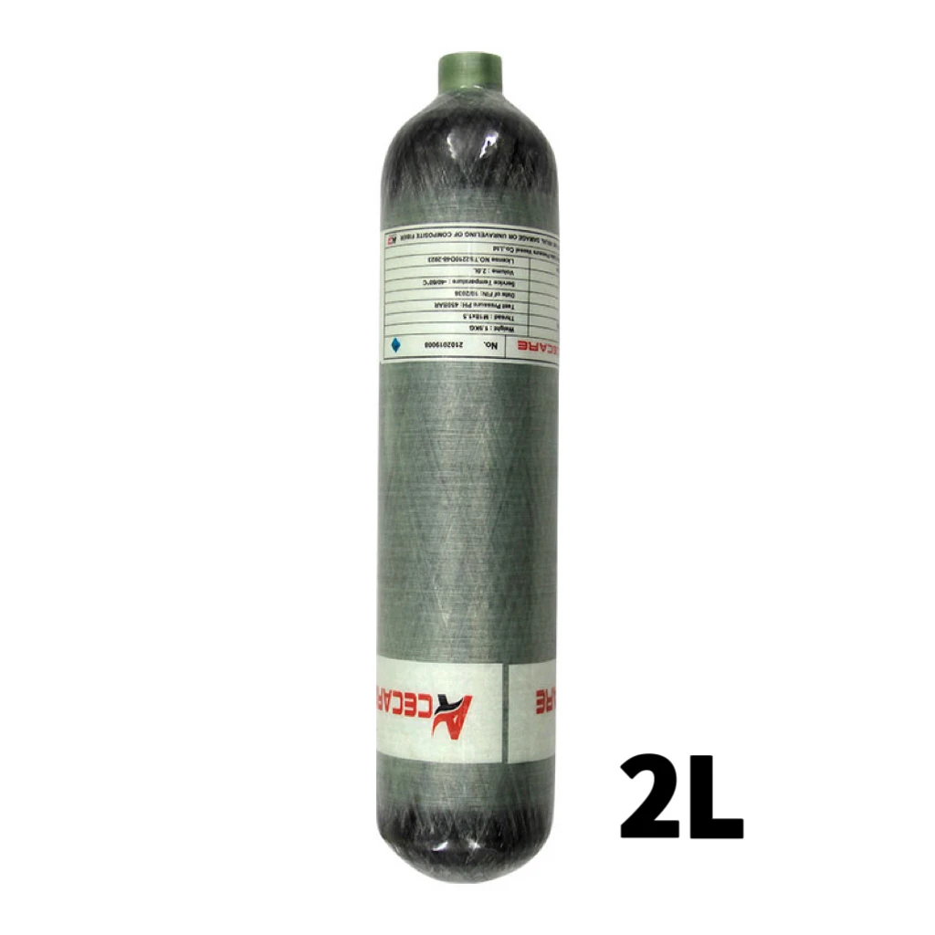 Acecare-Bouteille de plongée à intervalles en fibre de carbone, Jauge de pression HPA, Valve pour la sécurité incendie SCUBA, Précieux 300Bar, 30Mpa, 2L, 4500Psi