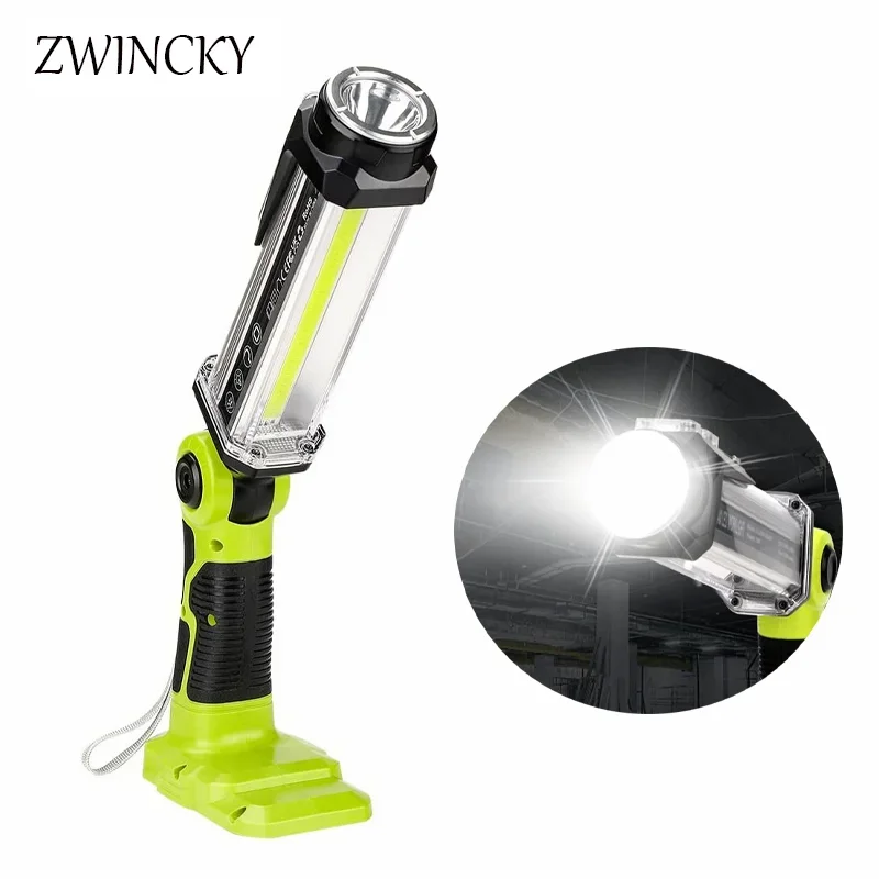 LED Work Light for Ryobi 18V ONE+ Lithium Battery 2000LM Zinc Alloy Outdoor Wide Illumination Flashlight Car Repair Inspection