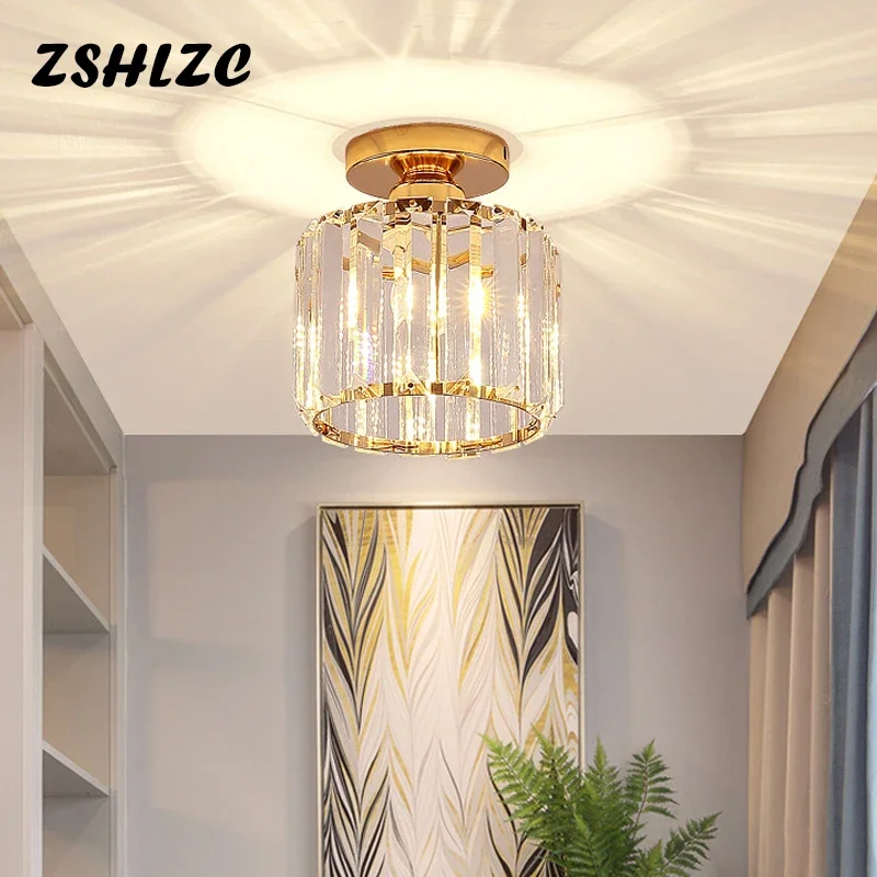 

Crystal Led Ceiling Light Hallway Aisle Corridor Modern Indoor Lighting Square&Round Ceiling Lamp For Living Dining Room Bedroom