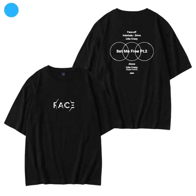 KPOP JIMIN Face T-shirt New Fashion Cotton Loose T shirt Tees Tops Kpop Merch