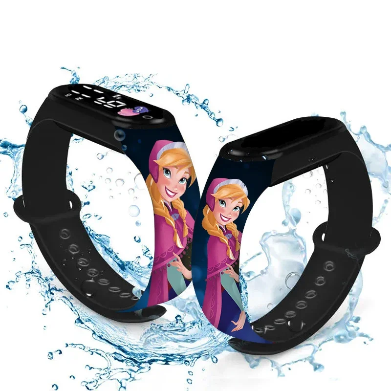 Relógios para crianças Frozen Princess Elsa Digital LED, Pulseira esportiva, Relógios para meninas, Mulheres, Crianças, Relógio eletrônico, Presentes