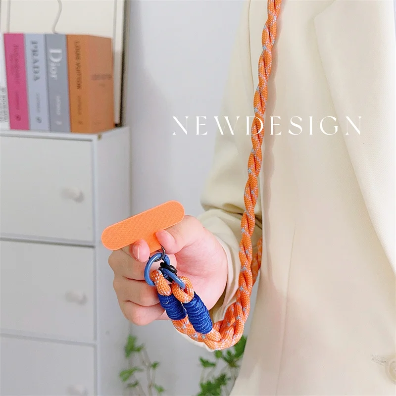 Mobile Phone Chain Double Twisted Fried Dough Twists Rope Mobile Phone Lanyard Diagonal Span Backable Lanyard Mobile Phone Rope
