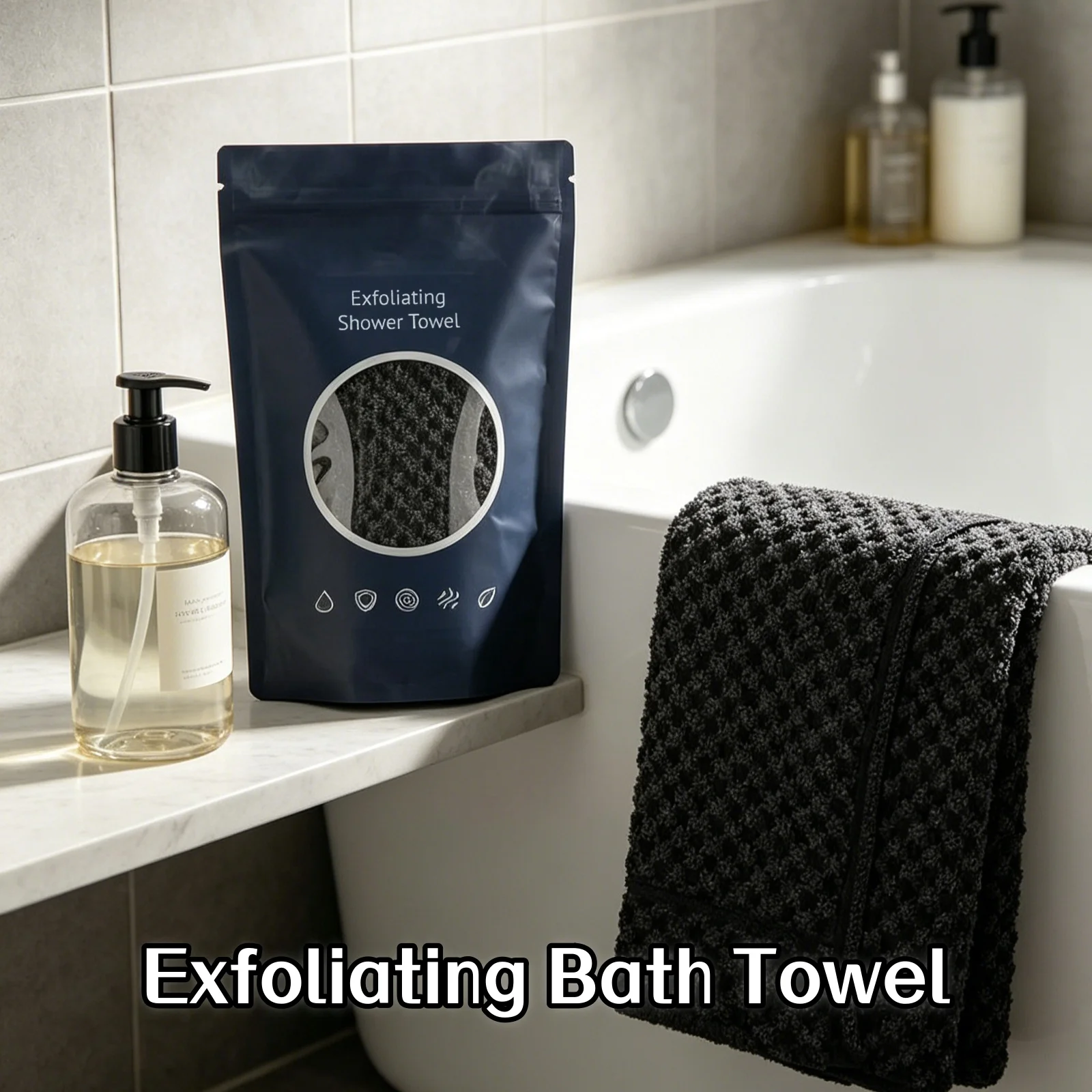 Exfoliating Bath Towel Remove Back Dead Skin Deep Clean Body Skin Smooth Rough Part Men Women Use Ultra-Long Back Scrubber Towel