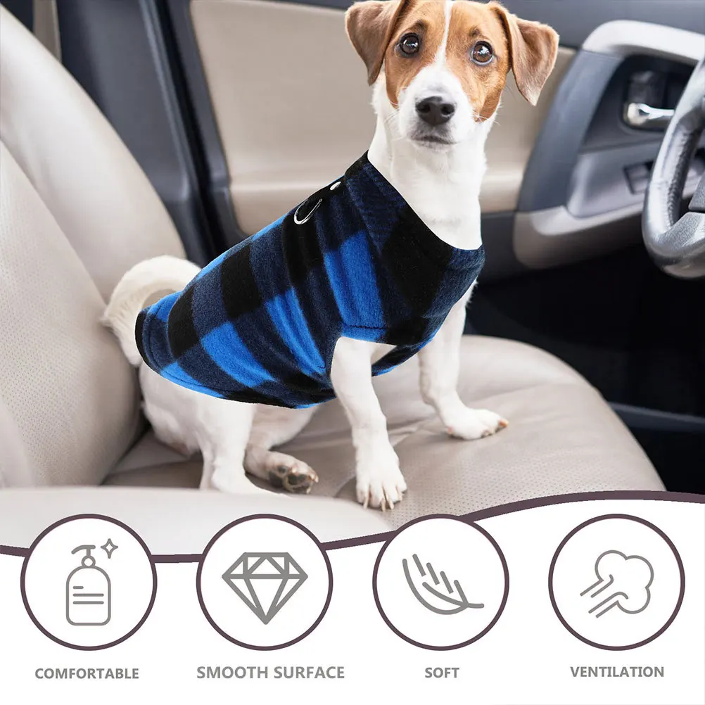 

Small Dog Checked Vest Stylish Winter Jacket D-Ring Leash Attachment Warm Dog Waistcoat Comfortable Pet Vest Pet Costume