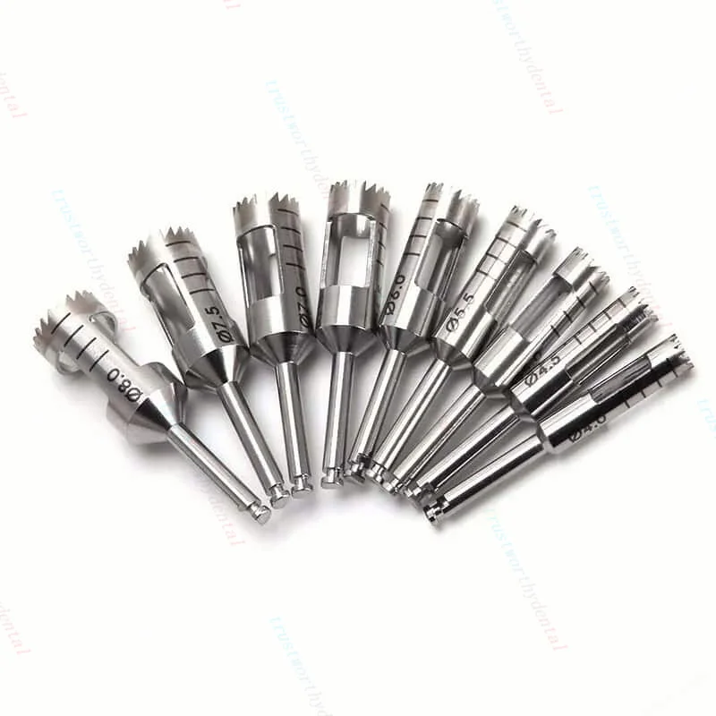 Dental Cutting Trephine Drill Bone Sharp Burr Implanting Harvesting ITI NOB Precision Professional Bone Preparation Instruments