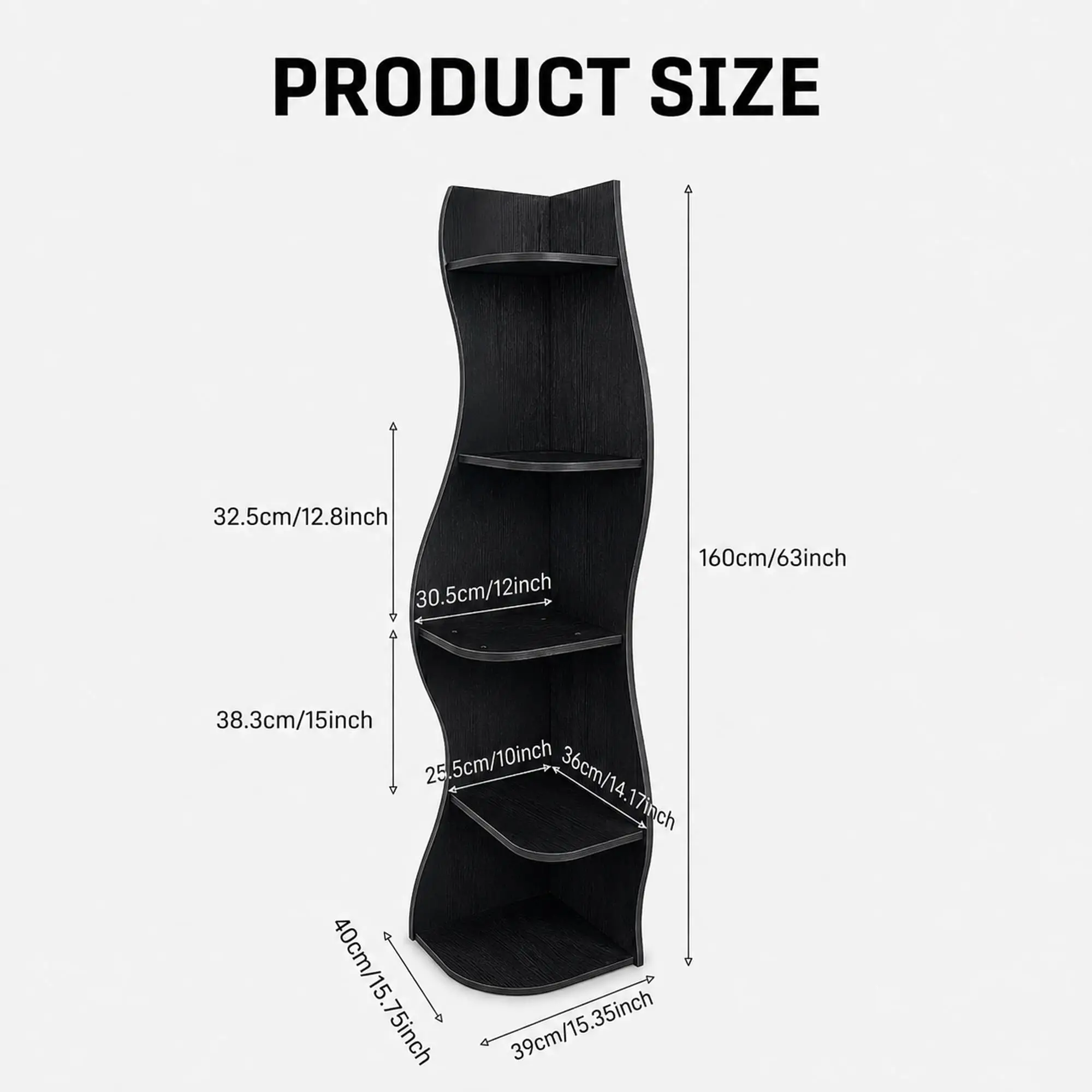 5 Tier Corner Shelf, S Shaped Plant Stand with Moderrn Curved Design