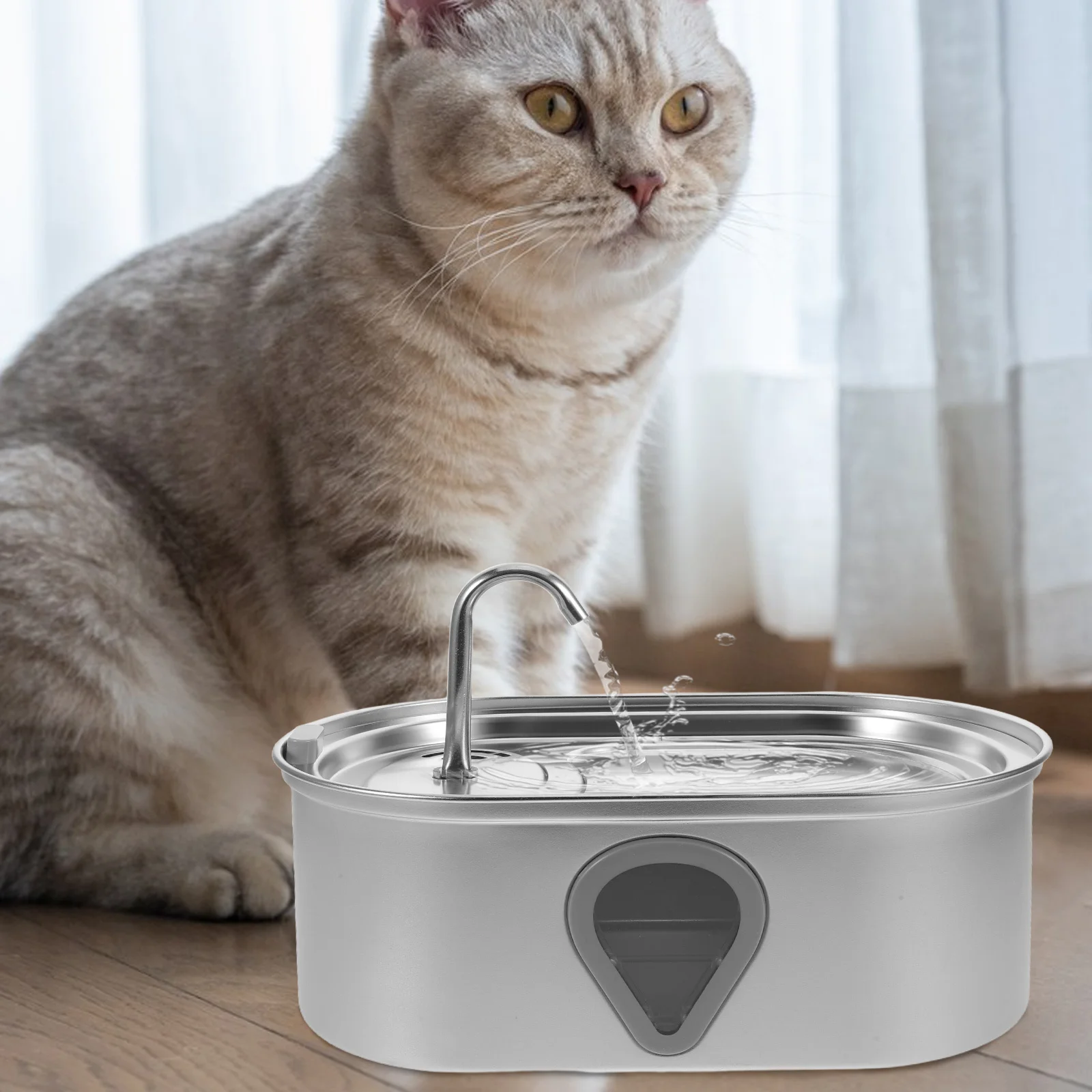 

3.5L Automatic Cat Water Dispenser Stainless Steel Quiet USB Pet Water Fountain for Dogs Cats Automatic Pet Drinking Fountain