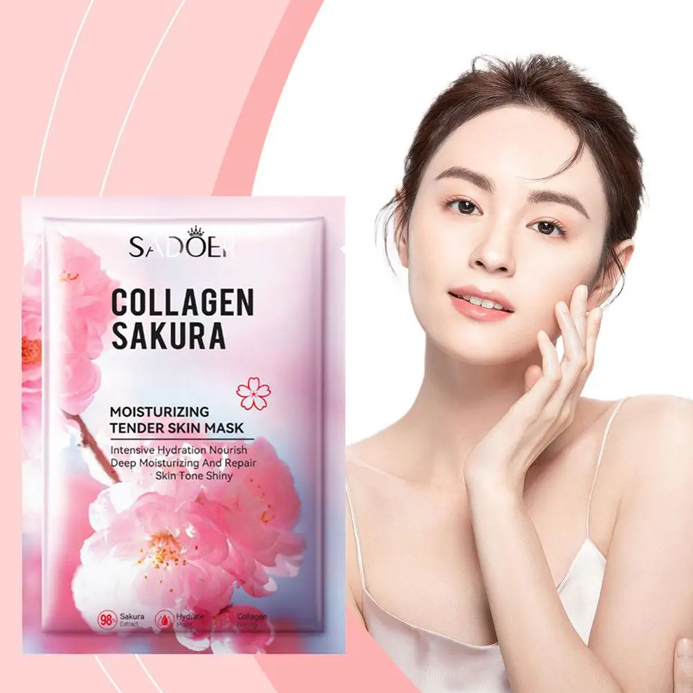 Mascarilla de colágeno Sakura, hidratante Facial, eliminación profunda de embalaje, espinillas, 2024, cuidado Individual, limpieza Facial, nuevo P3T8