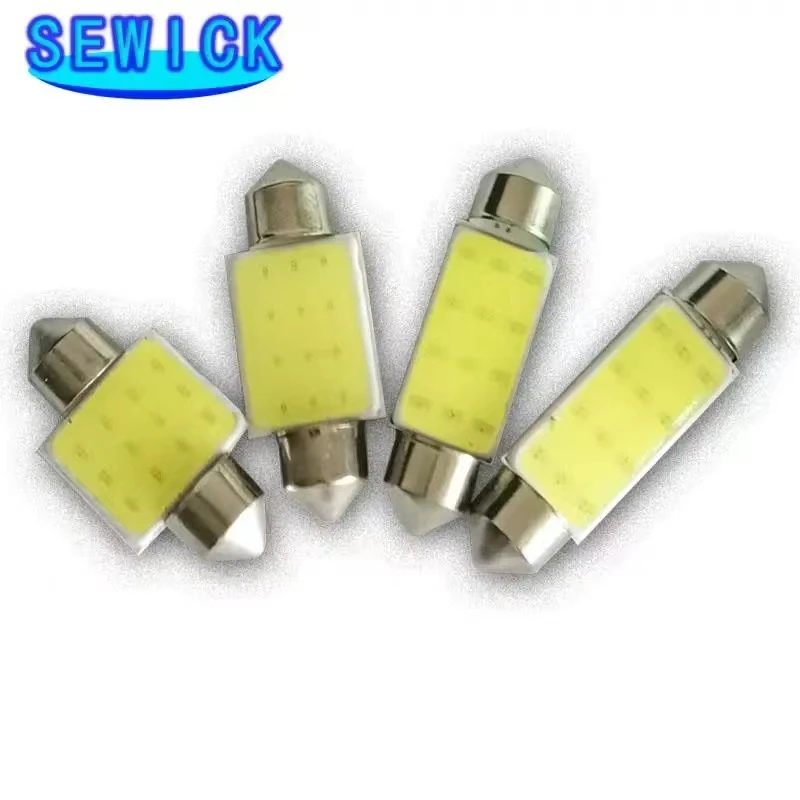 100Pcs C10W C5W LED COB Festoon 31mm 36mm 39mm 41/42mm 12V bulbs for cars License plate Interior Reading Light 12SMD