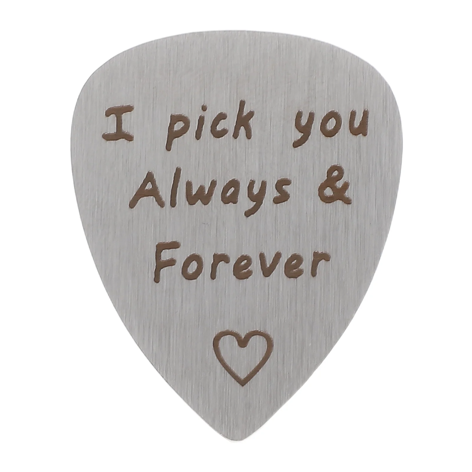 

Titanium Steel Carved Guitar Pick I Pick You Always Letter High Quality Musical Instrument Accessory for Guitar