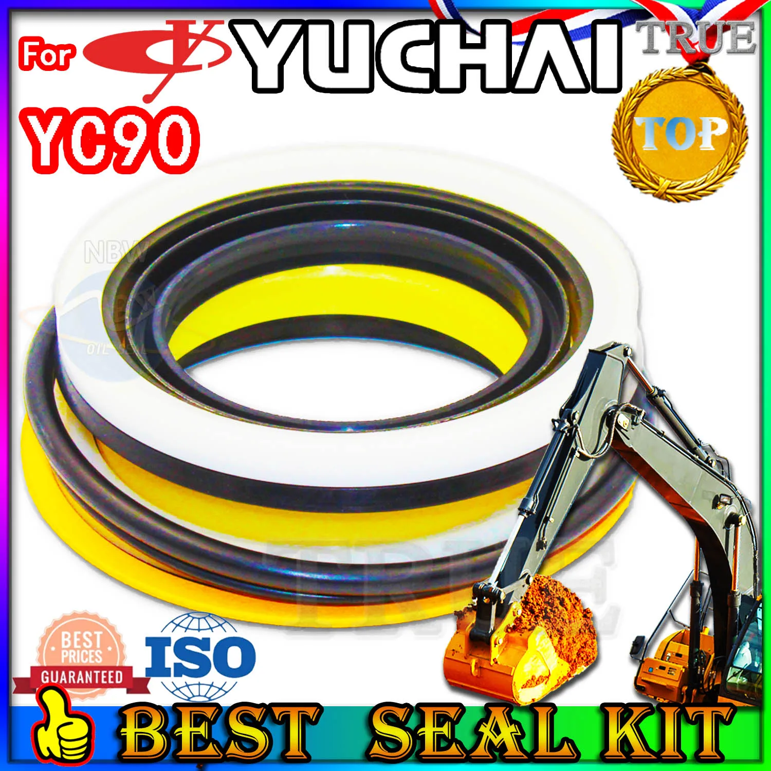 For Yuchai YC90 Oil Seal Repair Kit Boom Arm Bucket Excavator Hydraulic Cylinder Parts MOTOR Piston Rod Shaft Replacement Dust