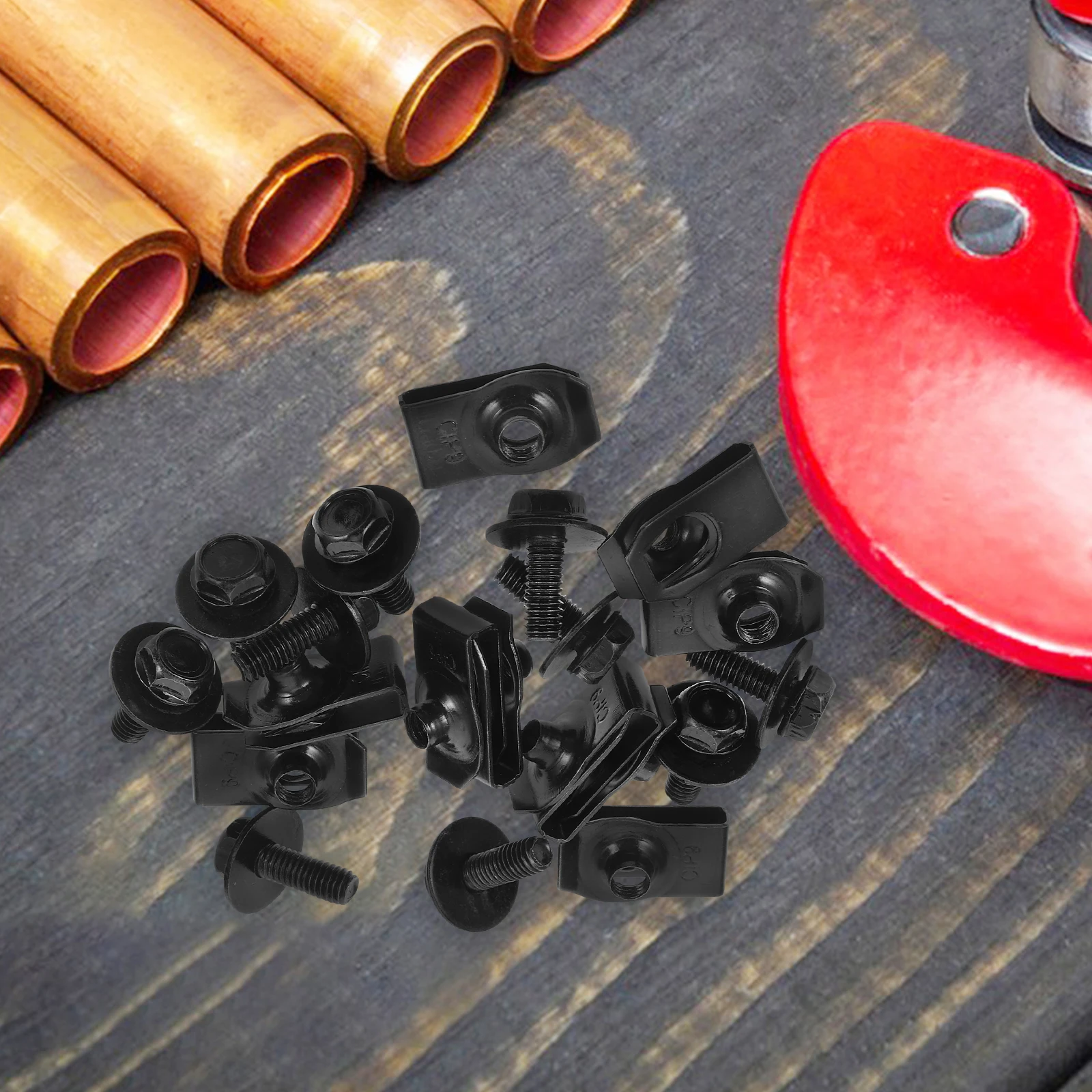 

20 Pcs Body Mounting Kit Clip Nuts U Hardware Nuts Bumper Clips Metal Fasteners Screw Clips Automotive Panel Type Car