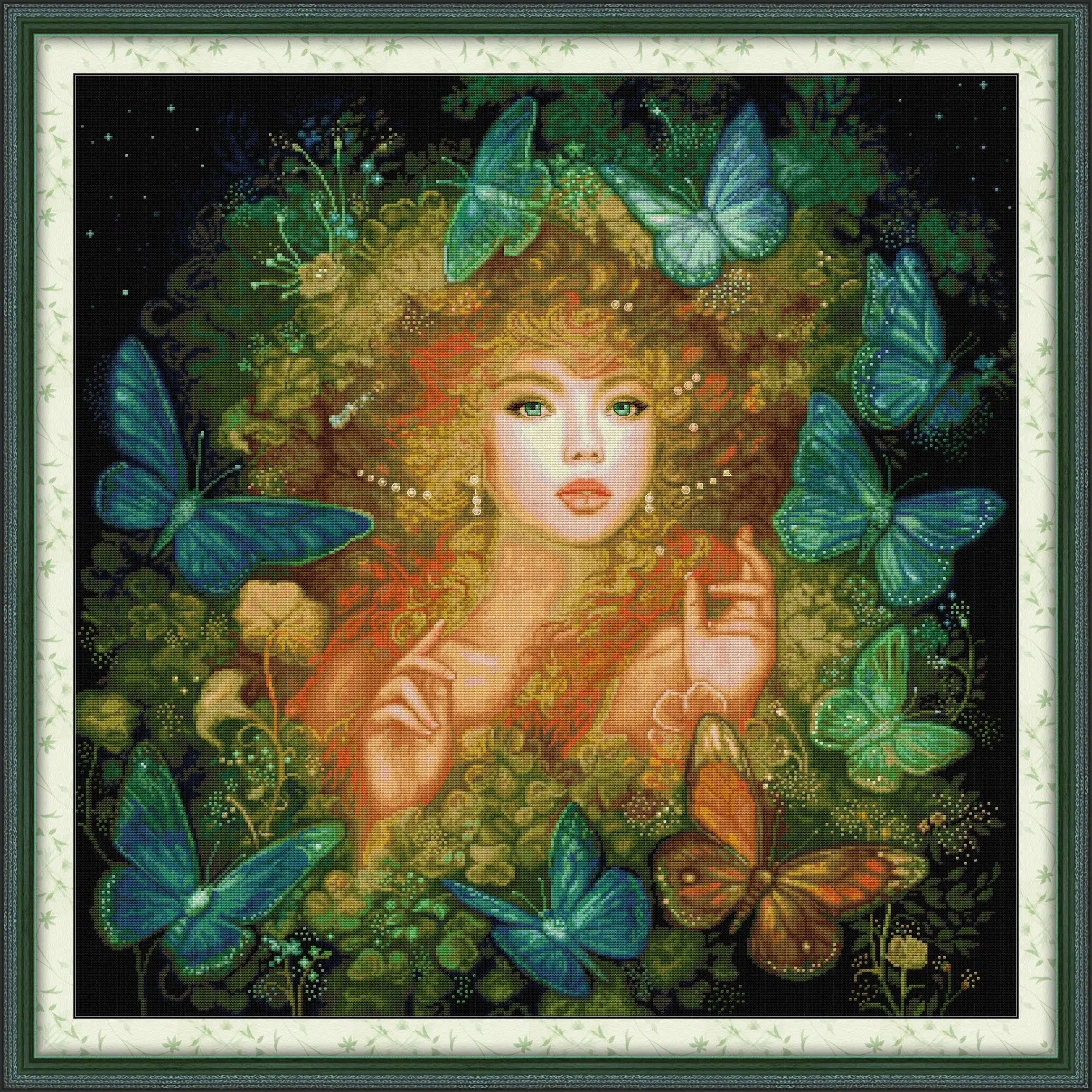 Joy Sunday Pre-printed Cross Stitch Kit Easy Pattern Aida  Stamped Fabric Embroidery Set-Butterfly Girl 2