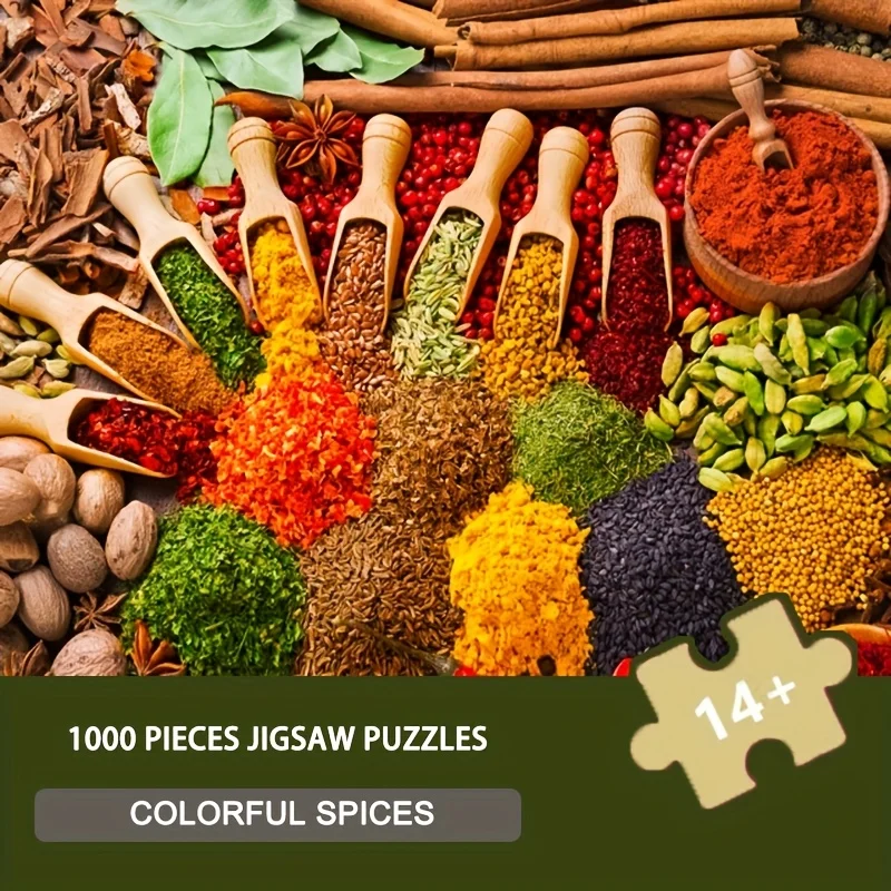 1000 sztuk kolorowych puzzli z przyprawami 70x50 cm Global Pantry Art Series, arcydzieło wystroju kulinarnego dla blogerów żywnościowych i stylistów kuchni