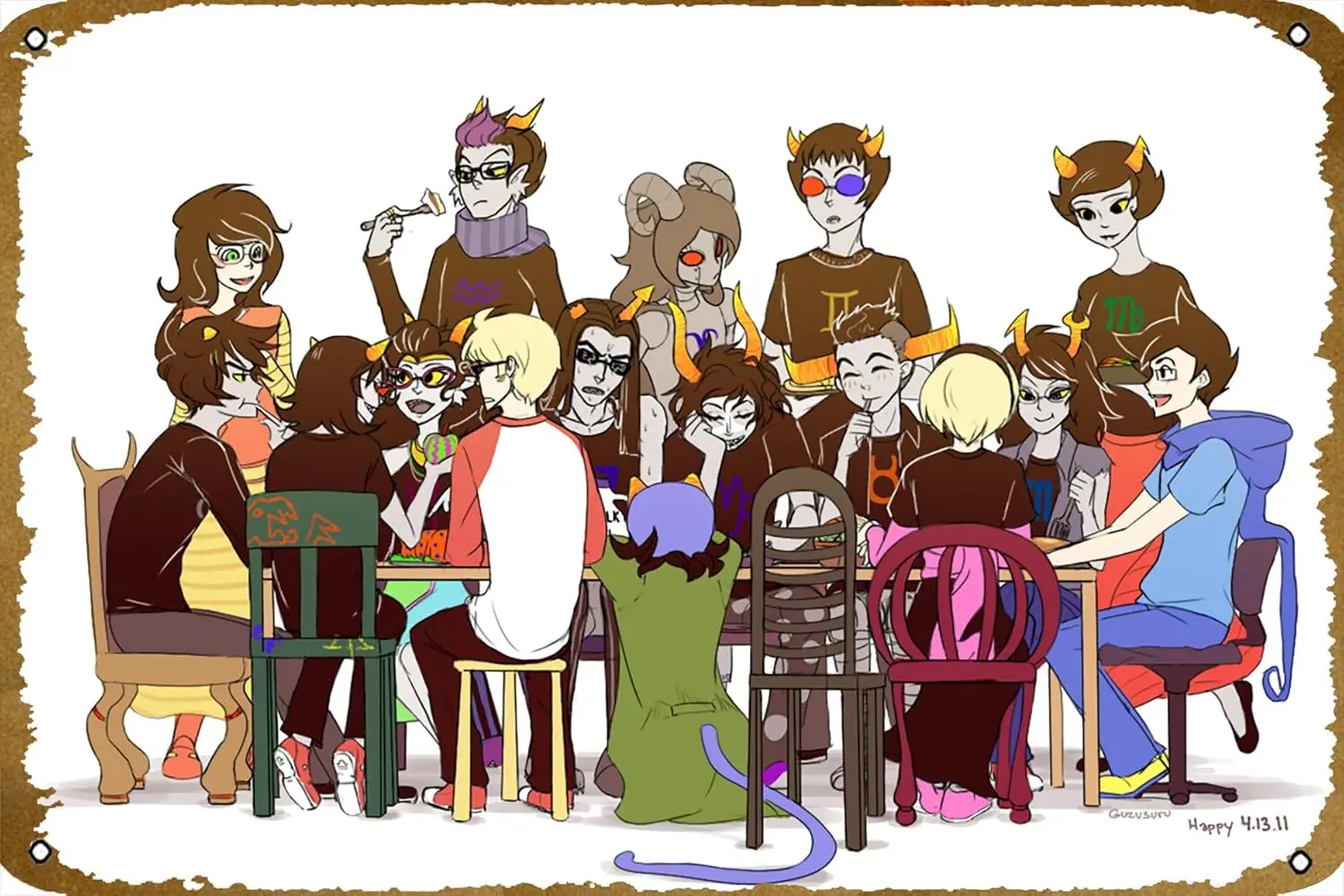 Póster de Homestuck, cartel de metal retro, decoración de pared, cartel decorativo de metal, cartel de 8x12 pulgadas