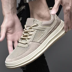 Summer Outdoor Sports Shoes Genuine Leather Men's Shoes 2023 Casual Shoes Designer Sneakers Shoes Fashion Mesh Breathable Shoes