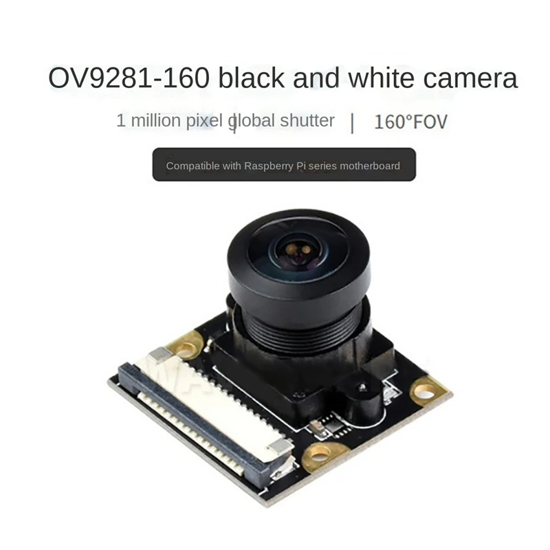 Waveshare OV9281-160° Camera For Raspberry Pi 4B/3B+/3A+/3B/2B/A+/B+ Global Shutter 1MP 160° Manual Focus Camera Module