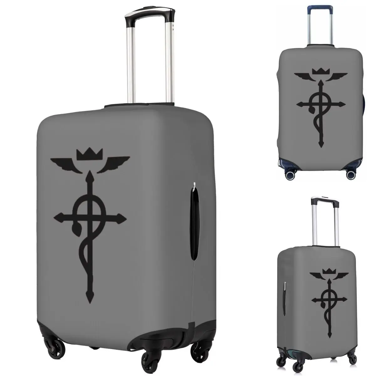 

Fullmetal Alchemist - Flamel Insignia (Black) Suitcase Cover Protection Elastic Travel Luggage Protector Covers for 18-32 Inch