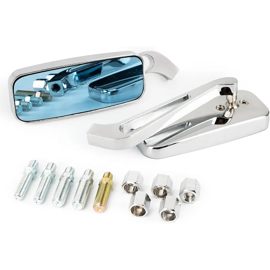 Specchietti retrovisori laterali rettangolari per moto per manubri da 8 mm 10 mm compatibili con Road Glide Street Glide Sportster 48 883 12