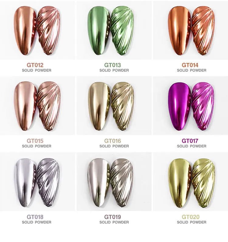 New Arrived 1 Pc 0.5g  Shinning Chrome Mirror Powder Nail Metal Nail Art Tips Solid magic mirror powder