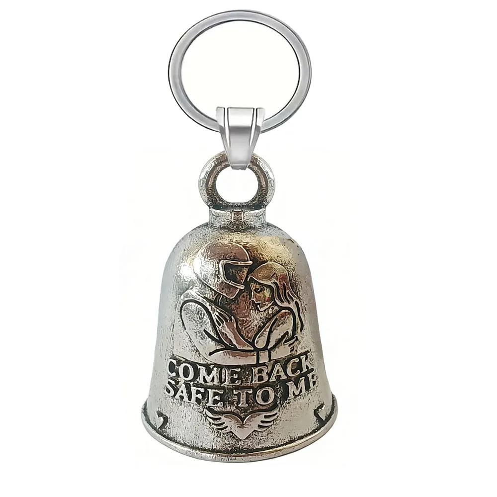 Motorcycle lucky riding family bell key chain for good luck prayer hand bell lucky riding bell