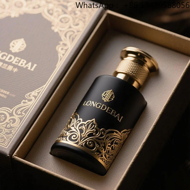 

Wholesale Luxury Round Perfume Glass Bottle Empty Crimp Black 30ml 50ml 100ml 200ml 250ml Perfume Bottle With Gold Zamac Cap