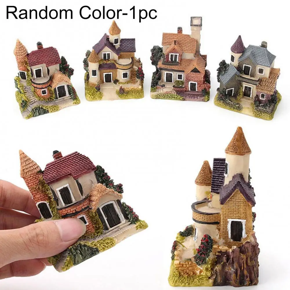 1Pc Miniature House Resin Doll Houses Craft Micro Landscape Figurine Buildings Fairy Garden Micro Landscape Home Decoration