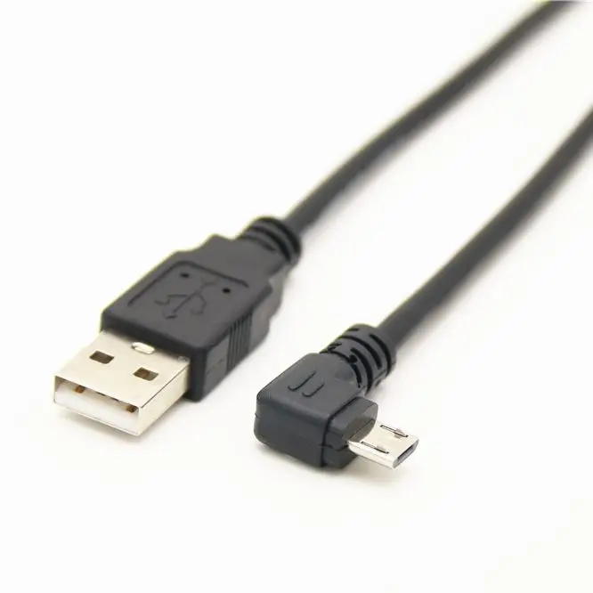 90 graus micro usb macho para usb 2.0 masculino carga de dados cabo curto para android tablet telefone, para cima para baixo ângulo microusb cabo