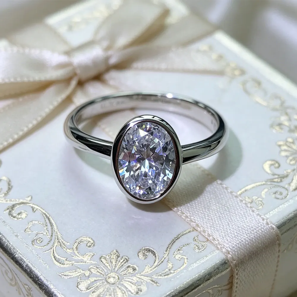 

925 Silver 3ct Round Moissanite Ring Engagement Promise Ring for Women Birthday Gift, Mother's Day Gift The Best Gift for Her