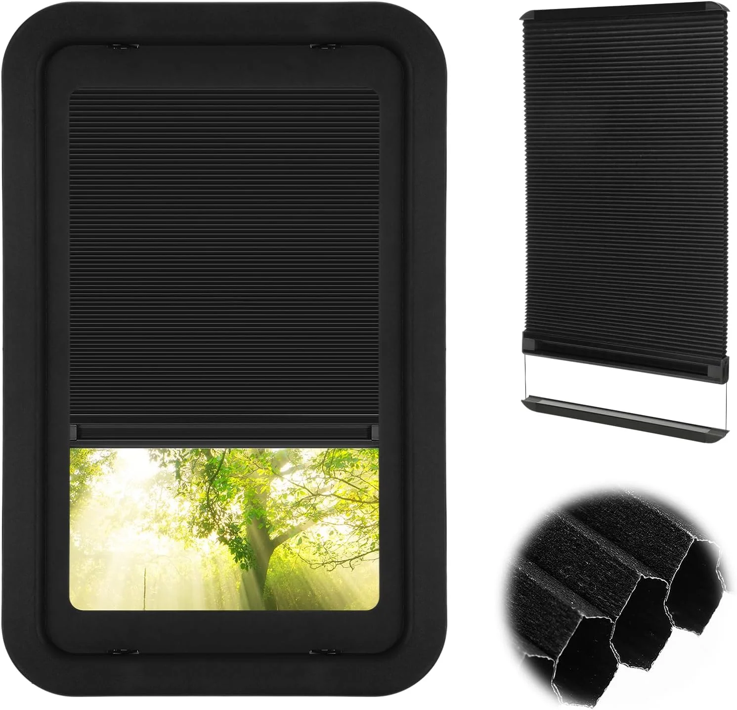 

RV Door Window Shades Replacement for Lippert Prepped Entry Doors - 12'' x 21'' RV Thin Window Blinds Shade Covers for Campers