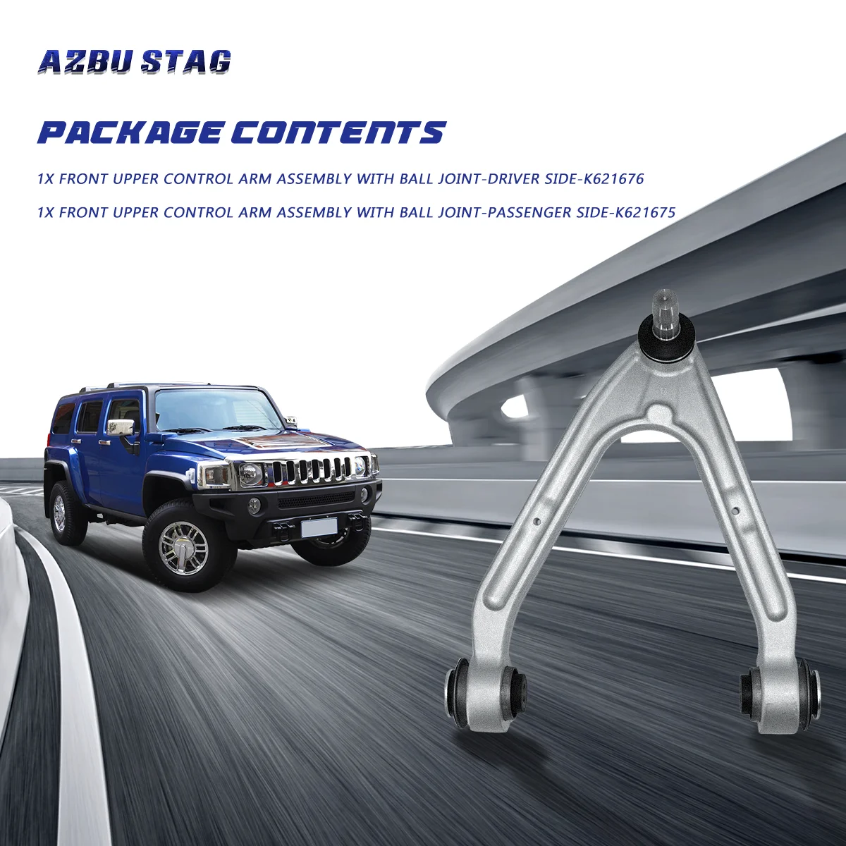 AzbuStag 2Pcs Front Upper Lh Rh Control Arm Ball Joint Suspension Kit for HUMMER H3 H3T 2006 2007 2008 2009 2010 15082974