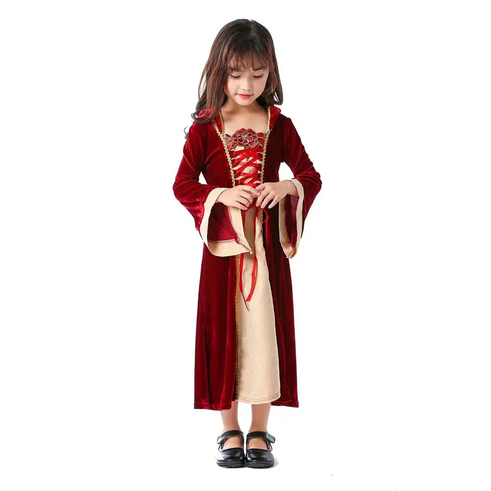 Kids Girls Medieval Retro Cosplay European Court Costume Children Noble Performance Outfits Child Halloween Party Rolepaly Suit