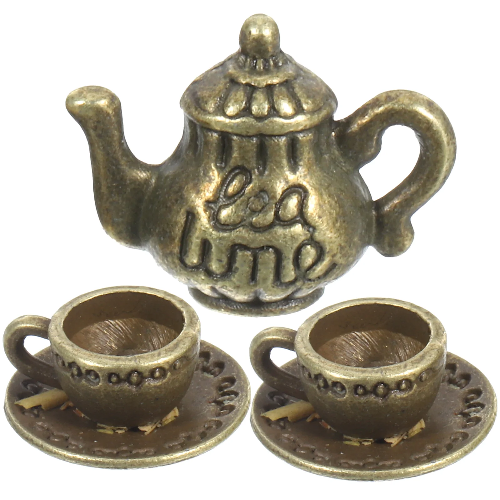 

Mini Metal Teapot Desktop Ornament Kitchen Props Coffee Decor Simulated Tearoom Pots