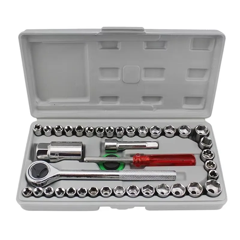 For 40 Piece Auto Repair Machine Kit Electric Vehicle Motorcycle Sleeve Combination Wrench Tool