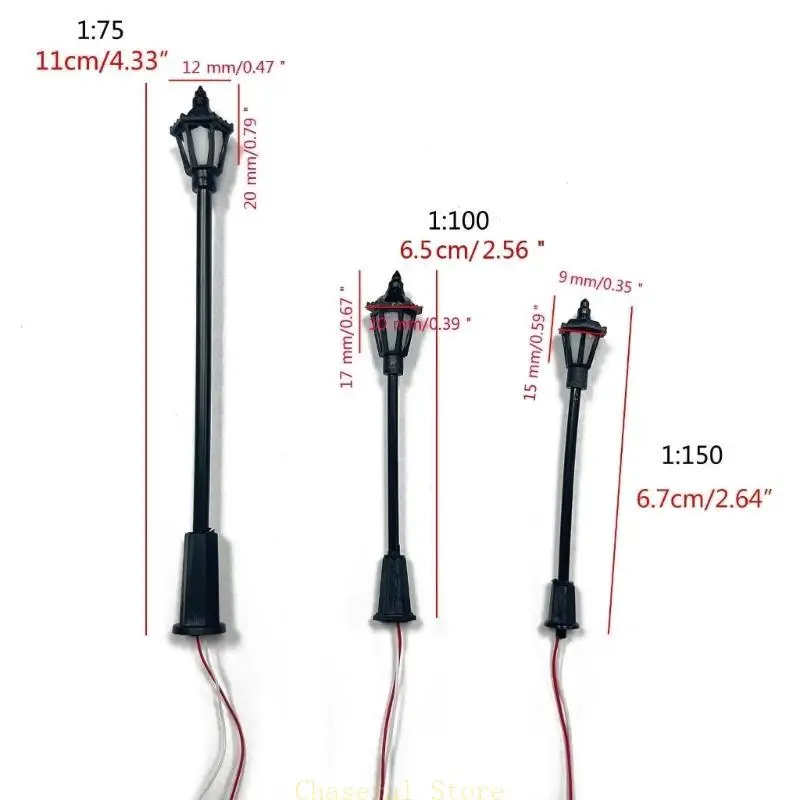 Modell Straßenlaterne Sandtisch Architektur Gebäude Eisenbahn Layout Leuchtfeuer Modell Eisenbahn Zug Laternenpfahl Dorf Weg